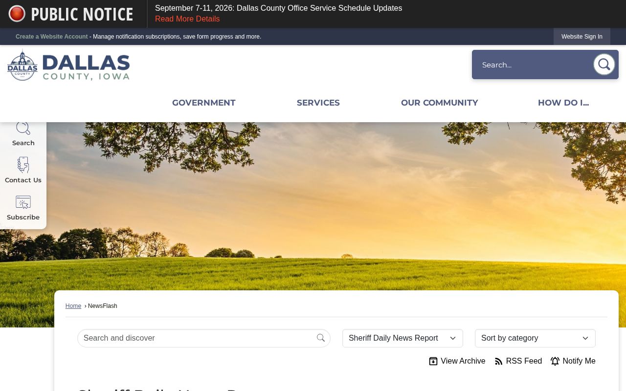Dallas County Sheriff Newsflash multi-day archive