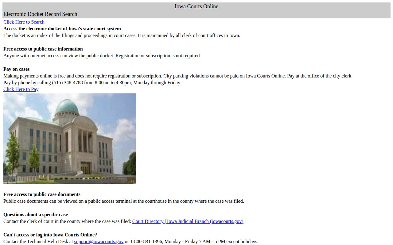 Iowa Courts Online public case search