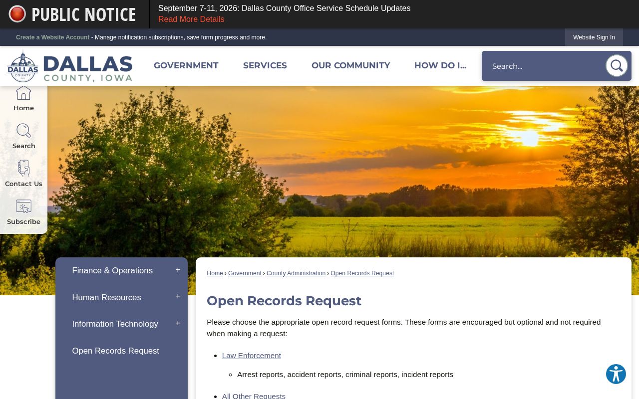 Dallas County open records request instructions